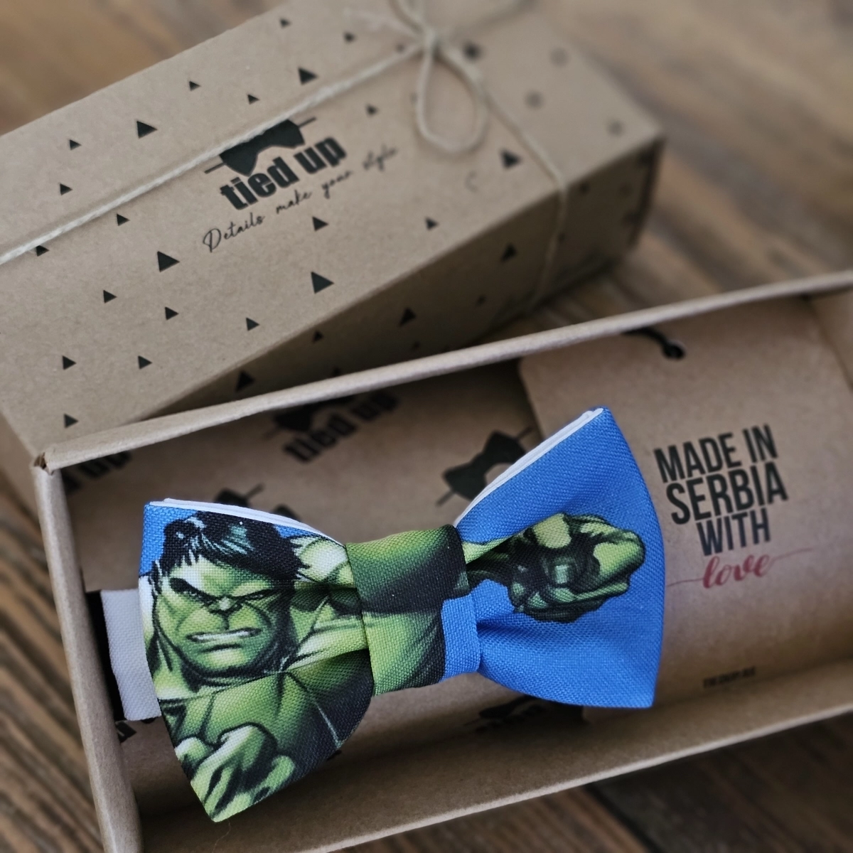 Dečija leptir mašna plava hulk